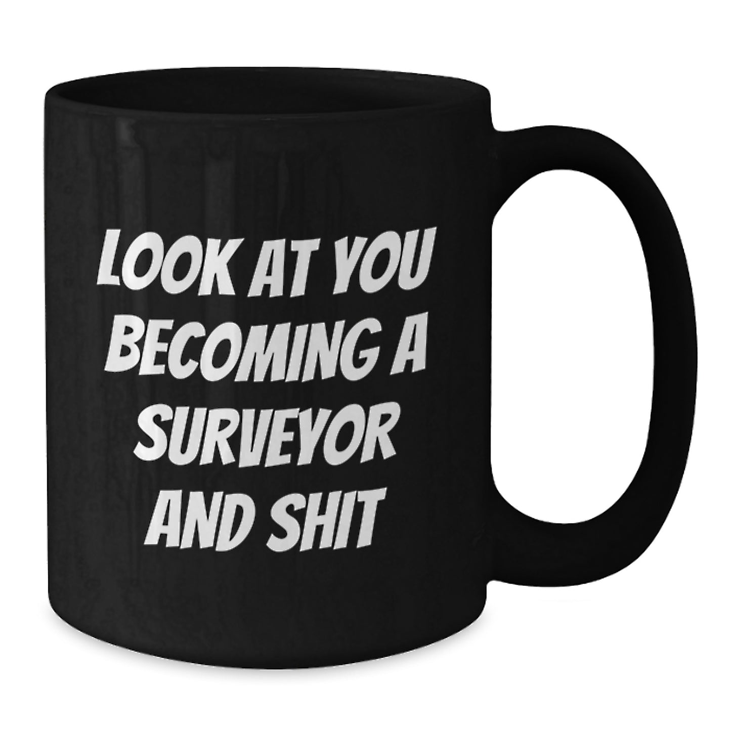 Funny Surveyor Gifts for Men from Friends - Black Coffee Mug for Birthday - Additional