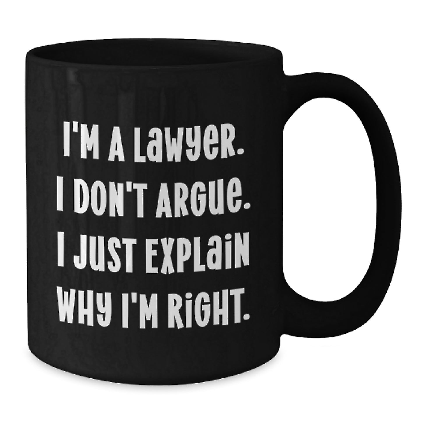 Funny Lawyer Gifts for Men, 11oz or 15oz Black Coffee Mug, Christmas Unique Presents from Friends - Additional