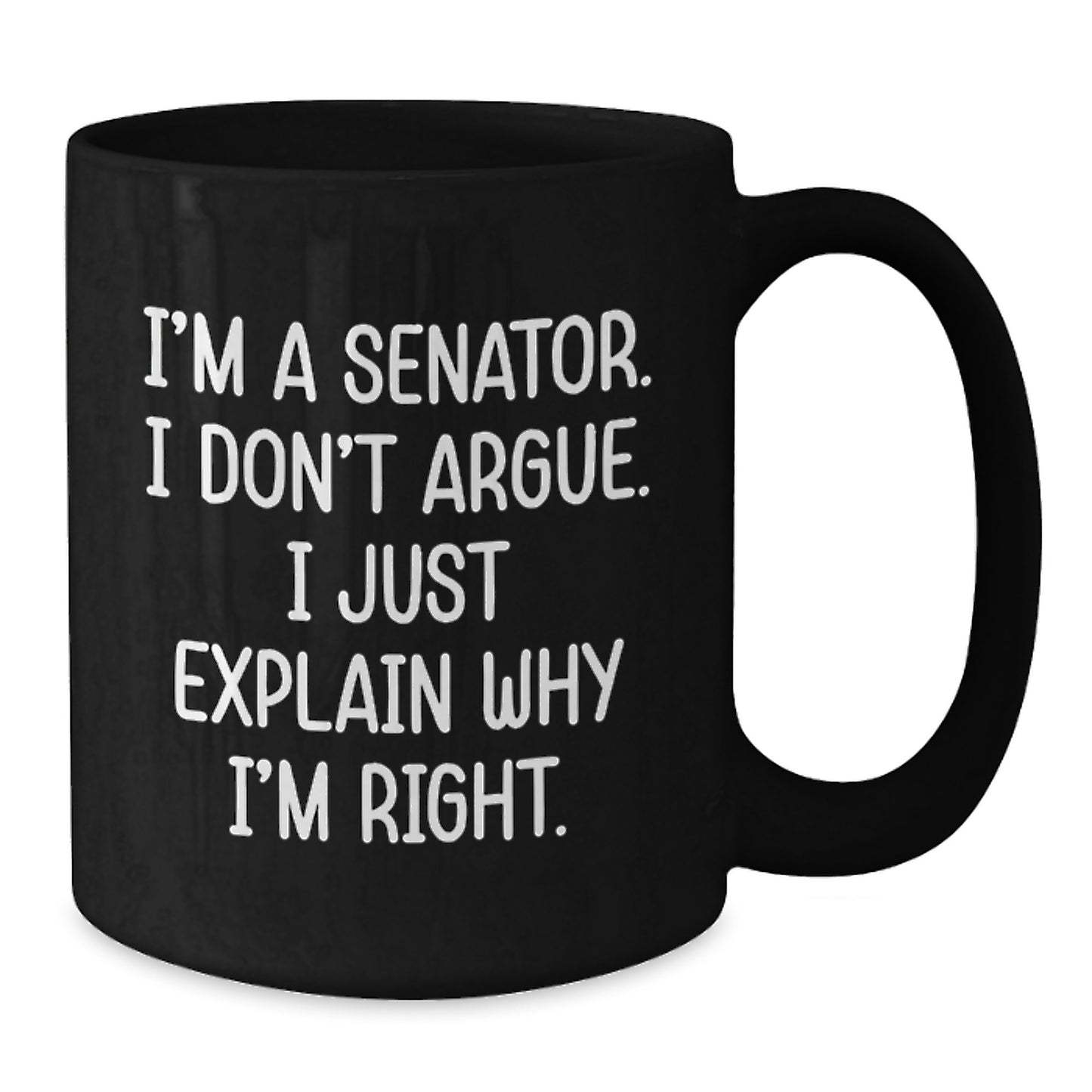 Funny Senator Gifts, Black Coffee Mug for Senator Friends or Family, Christmas Unique Presents from Men to Women, Senator Black Coffee Mug - Additional