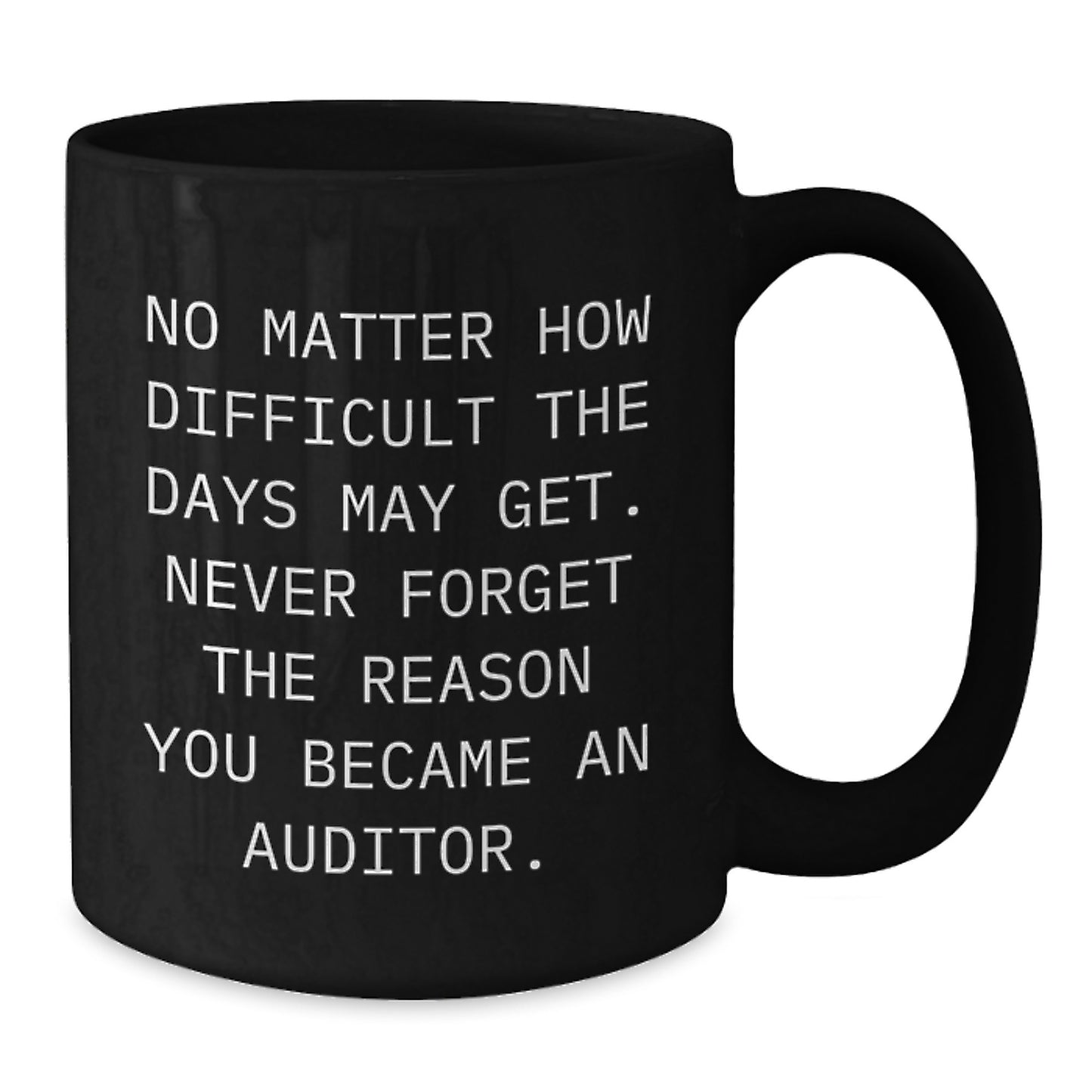 Funny Inspirational Gifts for Auditors - Black Coffee Mug, Never Forget the Reason You Became an Auditor, Perfect Auditor Gifts from Friends, Coworkers, or Family this Christmas - Additional