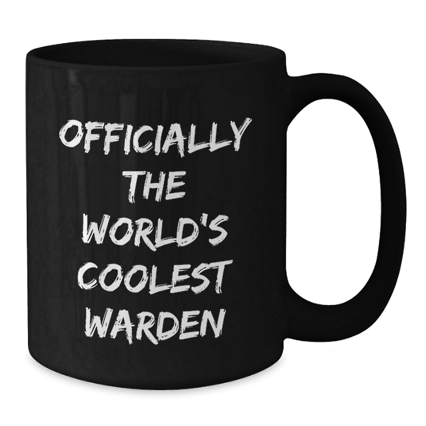 Funny Warden Gift, Officially The World's Coolest Warden, Black Coffee Mug for Birthday, Gifts from Friends or Family - Additional
