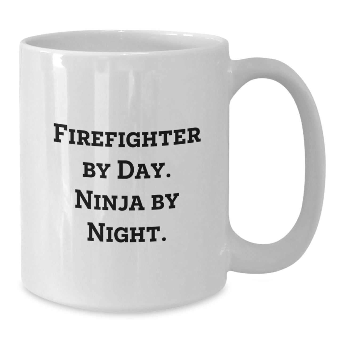 Funny Firefighter Gifts for Him, White Coffee Mug, Firefighter By Day. Ninja By Night. Christmas Unique Presents from Men to Firefighter Friends - Additional