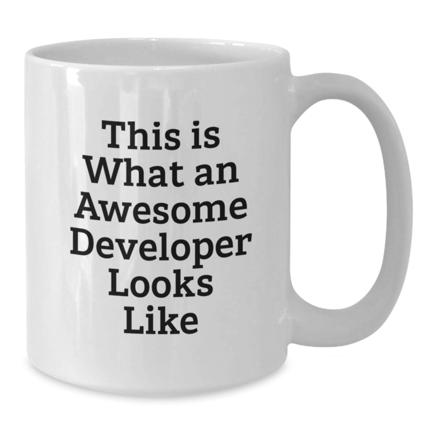 Funny Developer Gifts for Him, Birthday Unique White Coffee Mug with Inspirational Quote 'This Is What An Awesome Developer Looks Like', Gifts from Men, Coworkers, Family to Friends, Colleagues - Additional