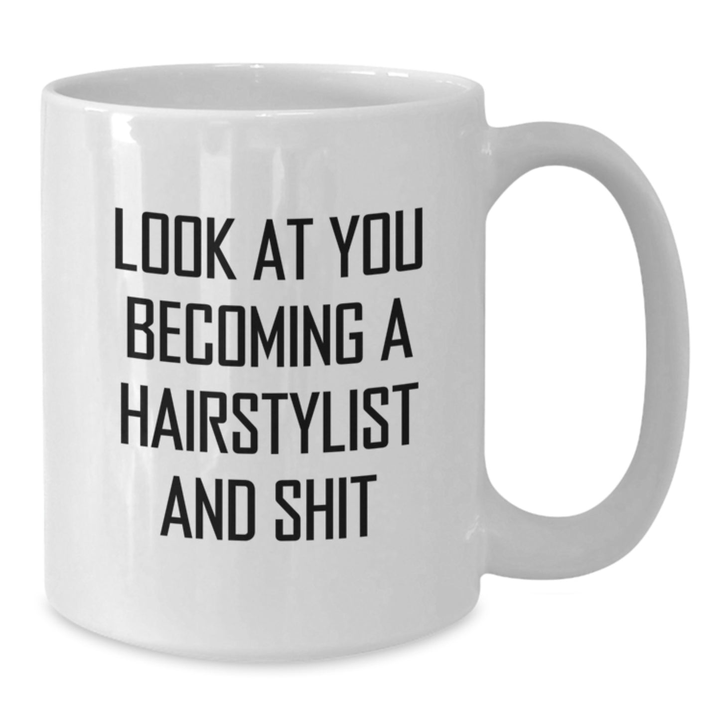 Fun Hairstylist Gifts from Friends, Women, or Family - Look At You Becoming 'A Hairstylist And Shit' Funny White Coffee Mug for Christmas Unique Gifts - Additional
