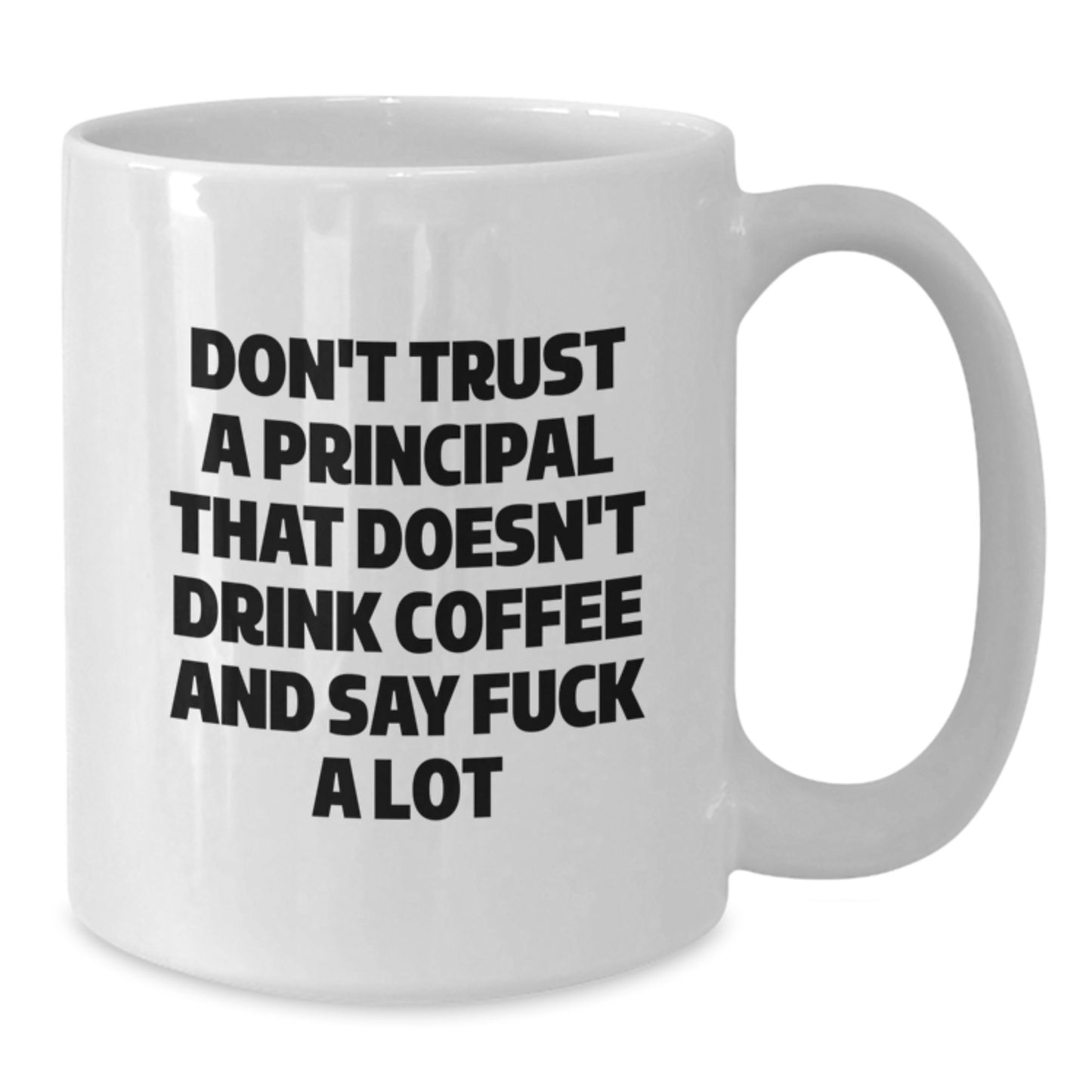Funny Principal Gifts for Men - White Coffee Mug - Birthday Unique Gifts from Friends to Principal - Don't Trust A Principal That Doesn't Drink Coffee And Say F--k A Lot - Additional