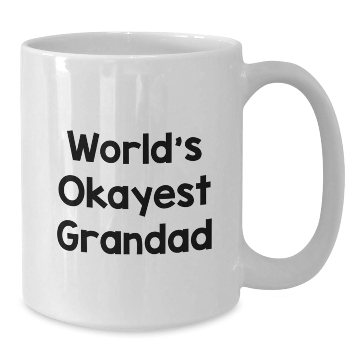 Grandad Gift for Him - World's Okayest Grandad Keepsake White Coffee Mug - Additional