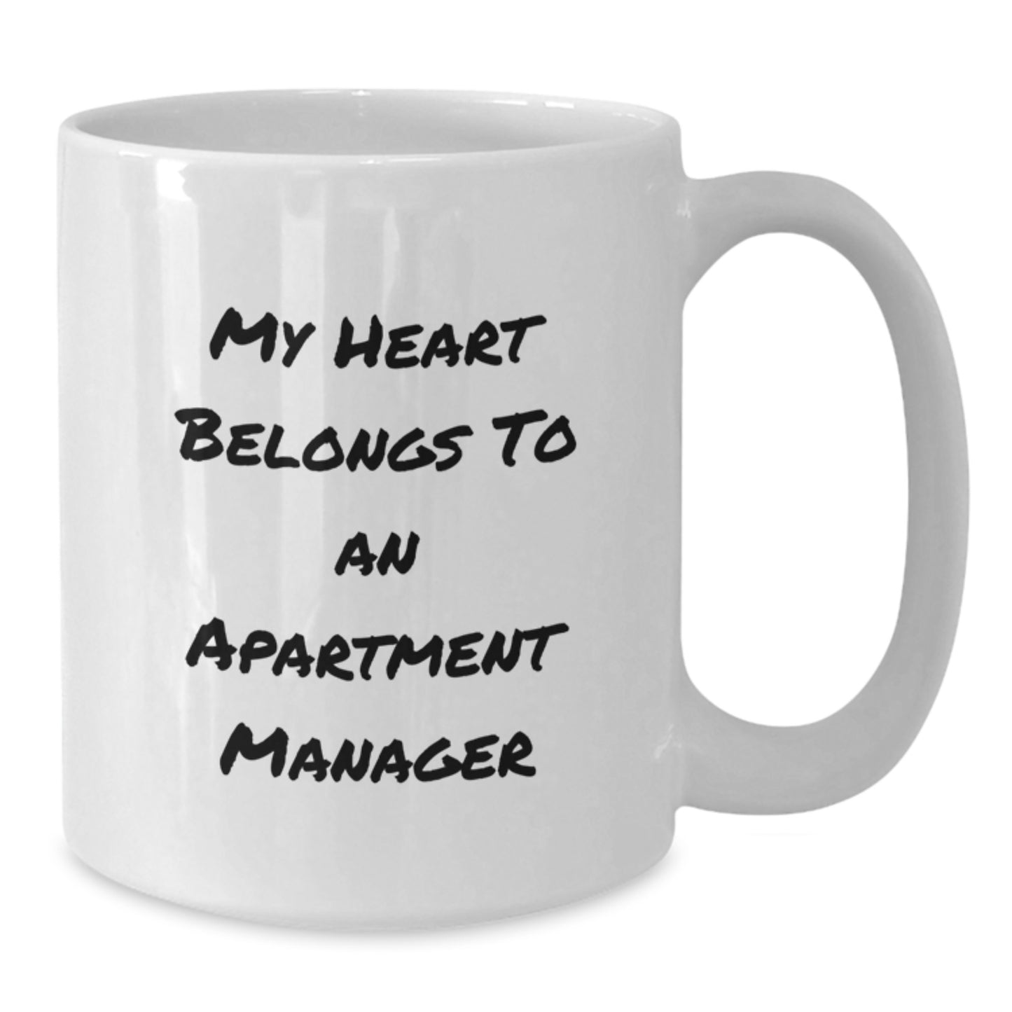 Funny Apartment Manager Gifts from Friends - My Heart Belongs To An Apartment Manager White Coffee Mug for Christmas Unique - Additional
