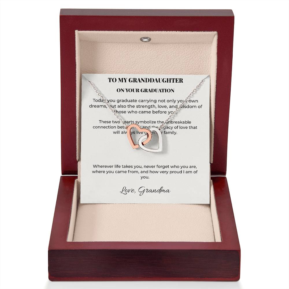 A Legacy of Love Graduation Necklace for Granddaughter | Interlocking Hearts Gift From Grandma
