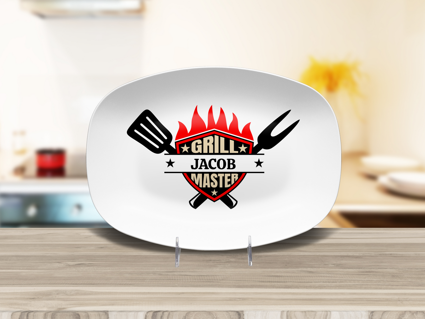 Grill Master Personalized BBQ Platter – 10" x 14" Oval