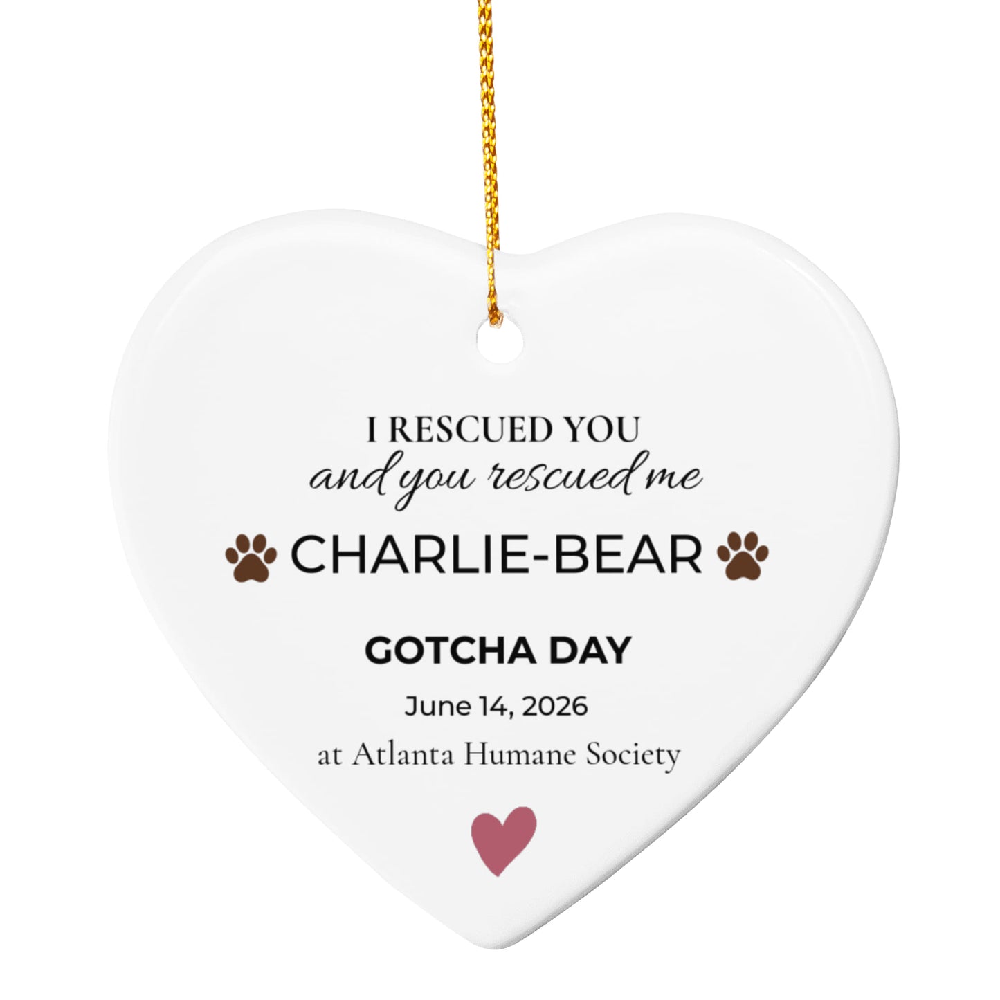 GO-002 | I Rescued You and You Rescued Me – Personalized Gotcha Day Ornament