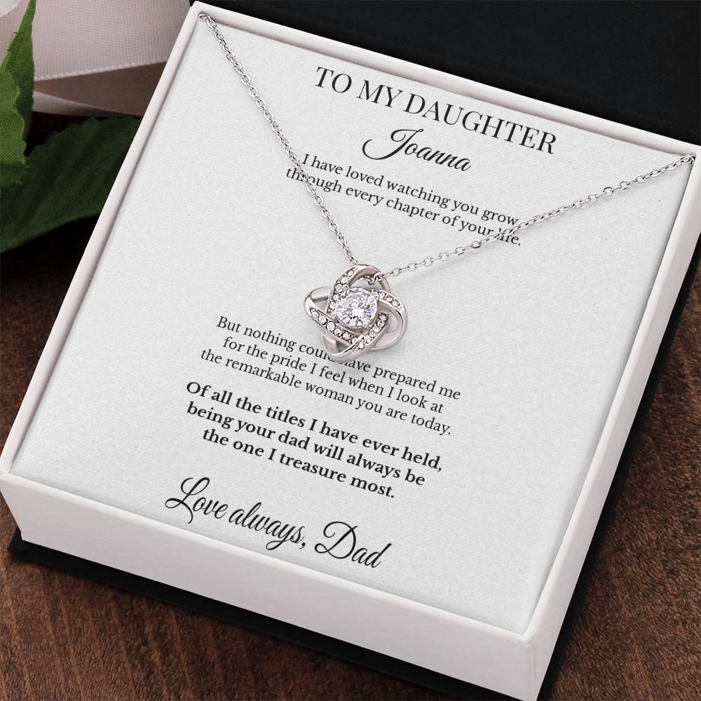 LK26DD04 Personalized To My Daughter Necklace From Dad – My Greatest Pride Love Knot Gift