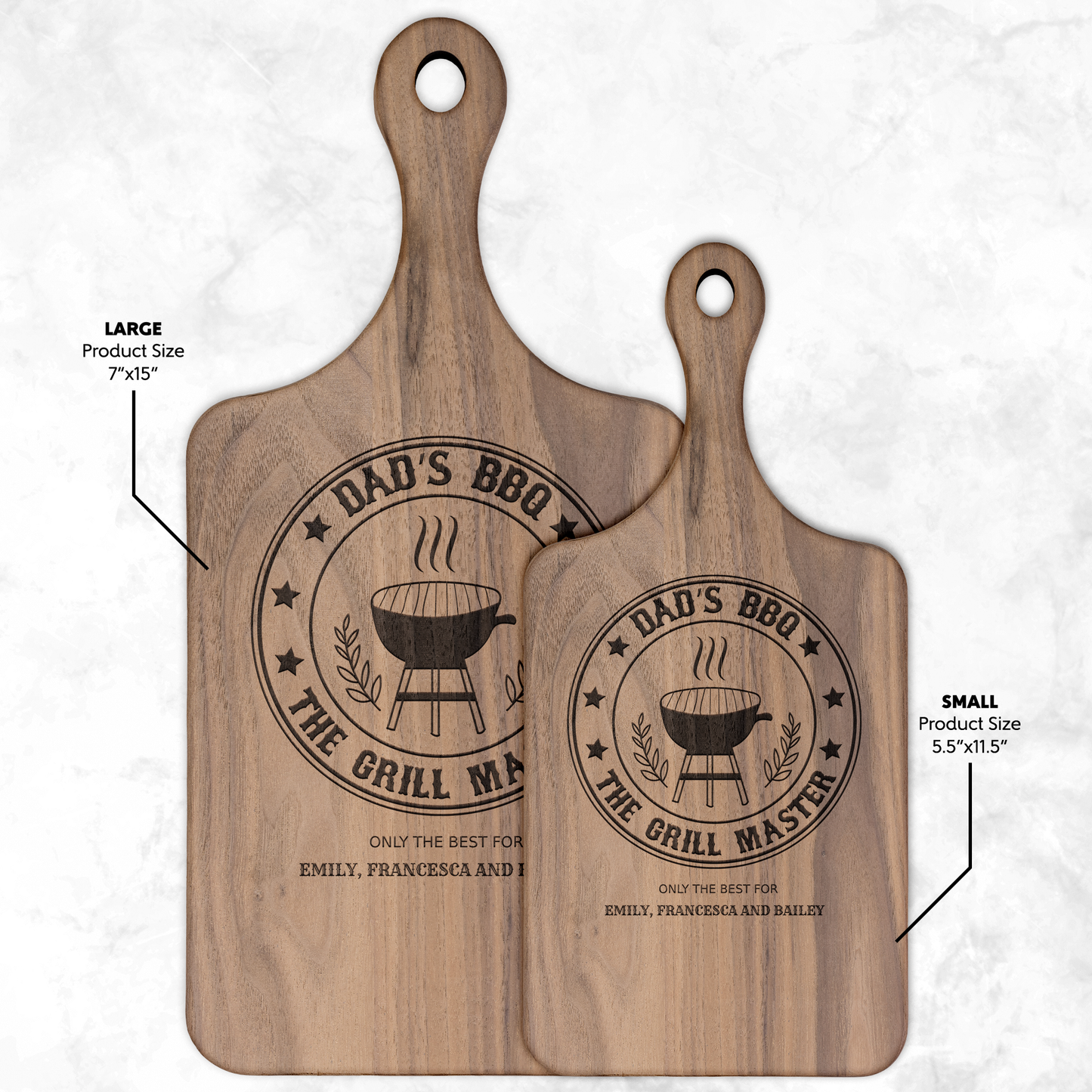 🔥 Personalized Hardwood Paddle Cutting Board — Grill Master Edition 🔥