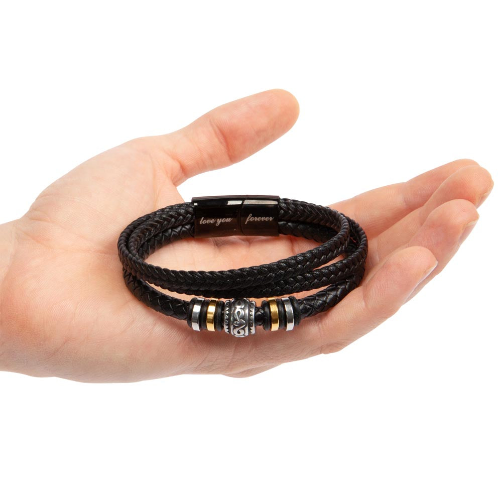 To My Husband “Proud To Stand Beside You” Personalized Men’s Bracelet Gift From Wife