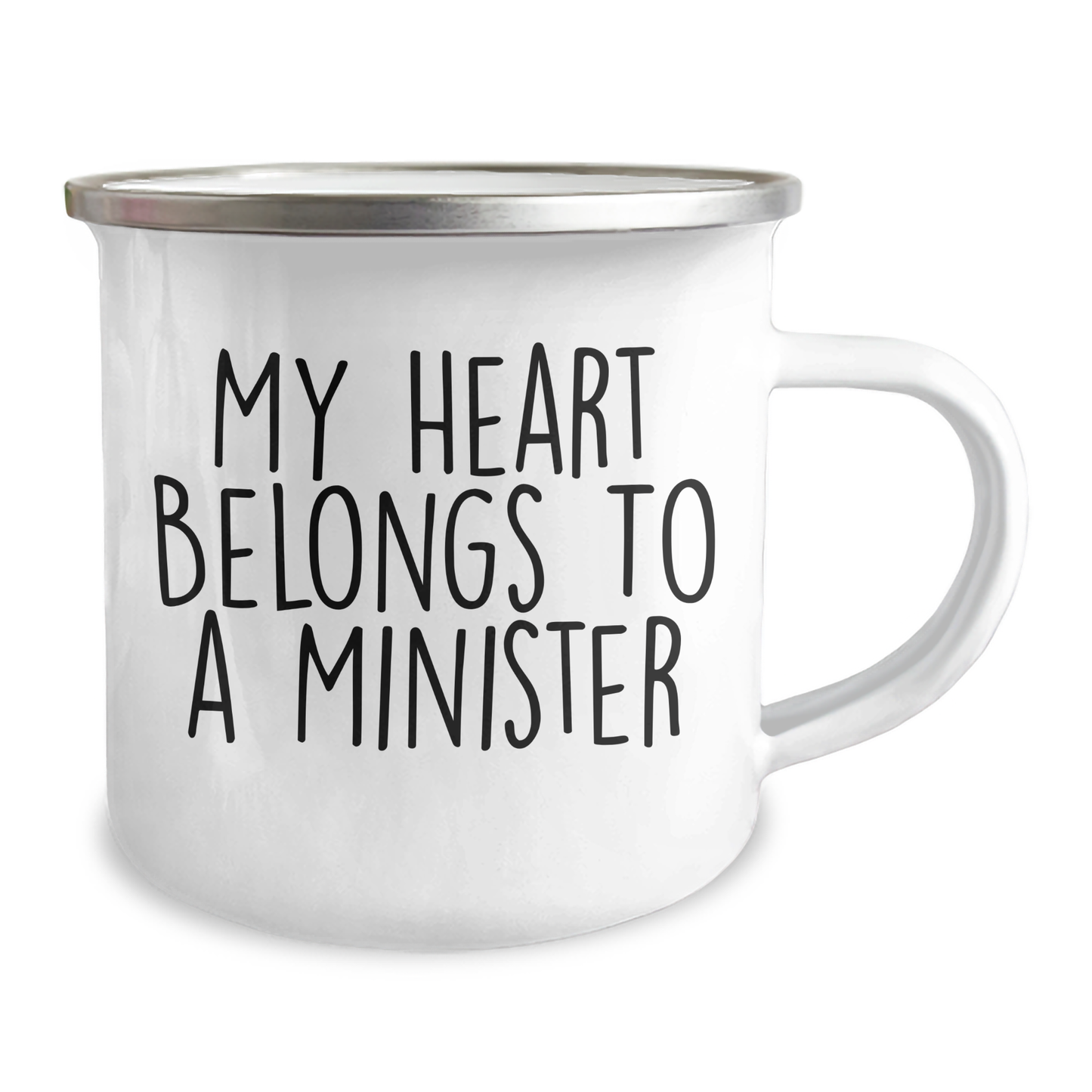 Funny Minister Gifts from Friends for Him - 'My Heart Belongs To A Minister' Camping Mug, Father's Day Unique Gifts - Image 2