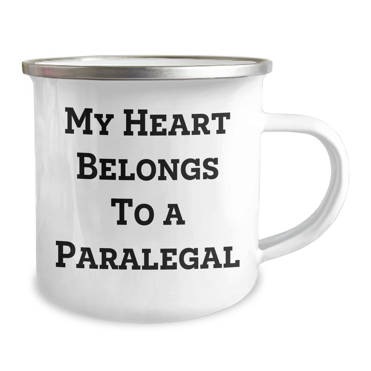Funny Paralegal Gifts from Men, Unique Camping Mugs for Paralegal Lovers with 'My Heart Belongs To A Paralegal' Quote, Perfect for Father's Day - Image 2