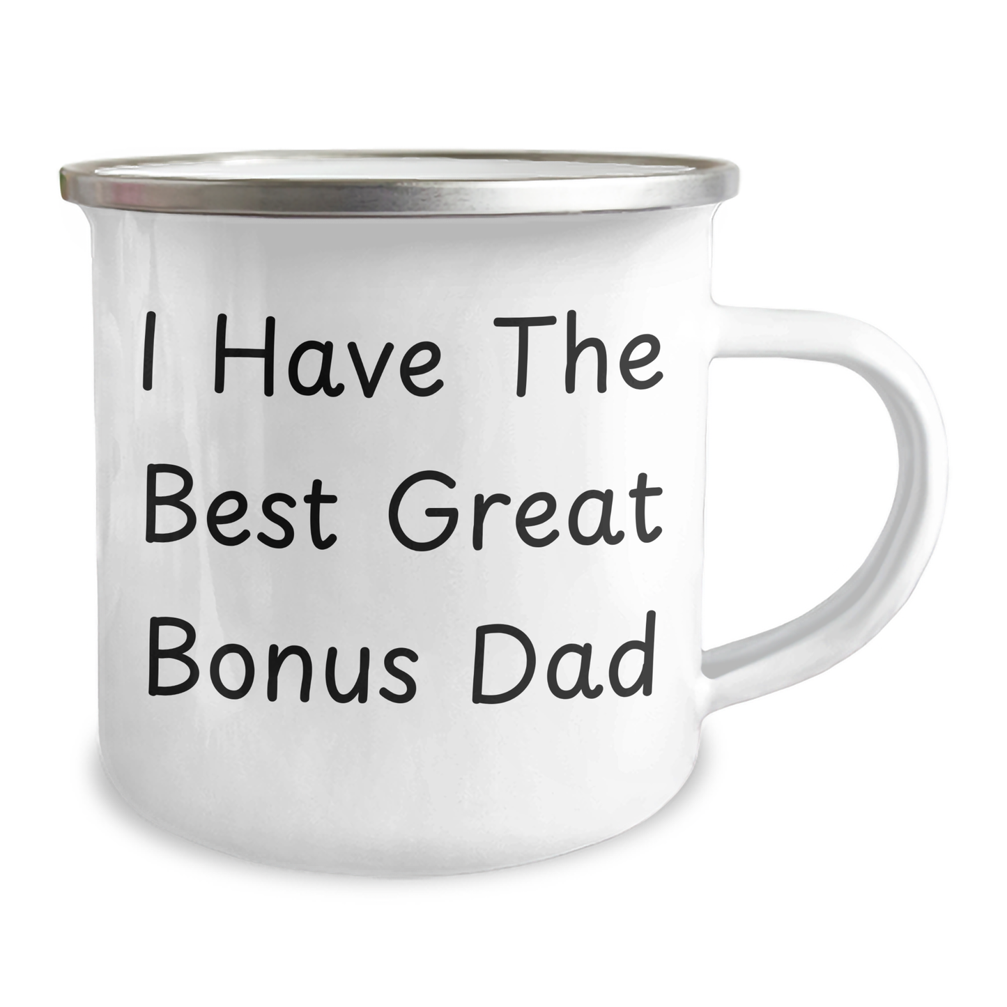 Funny Bonus Dad Gifts, I Have The Best Great Bonus Dad, 12 oz Stainless Steel Camping Mug for Graduation - Image 2
