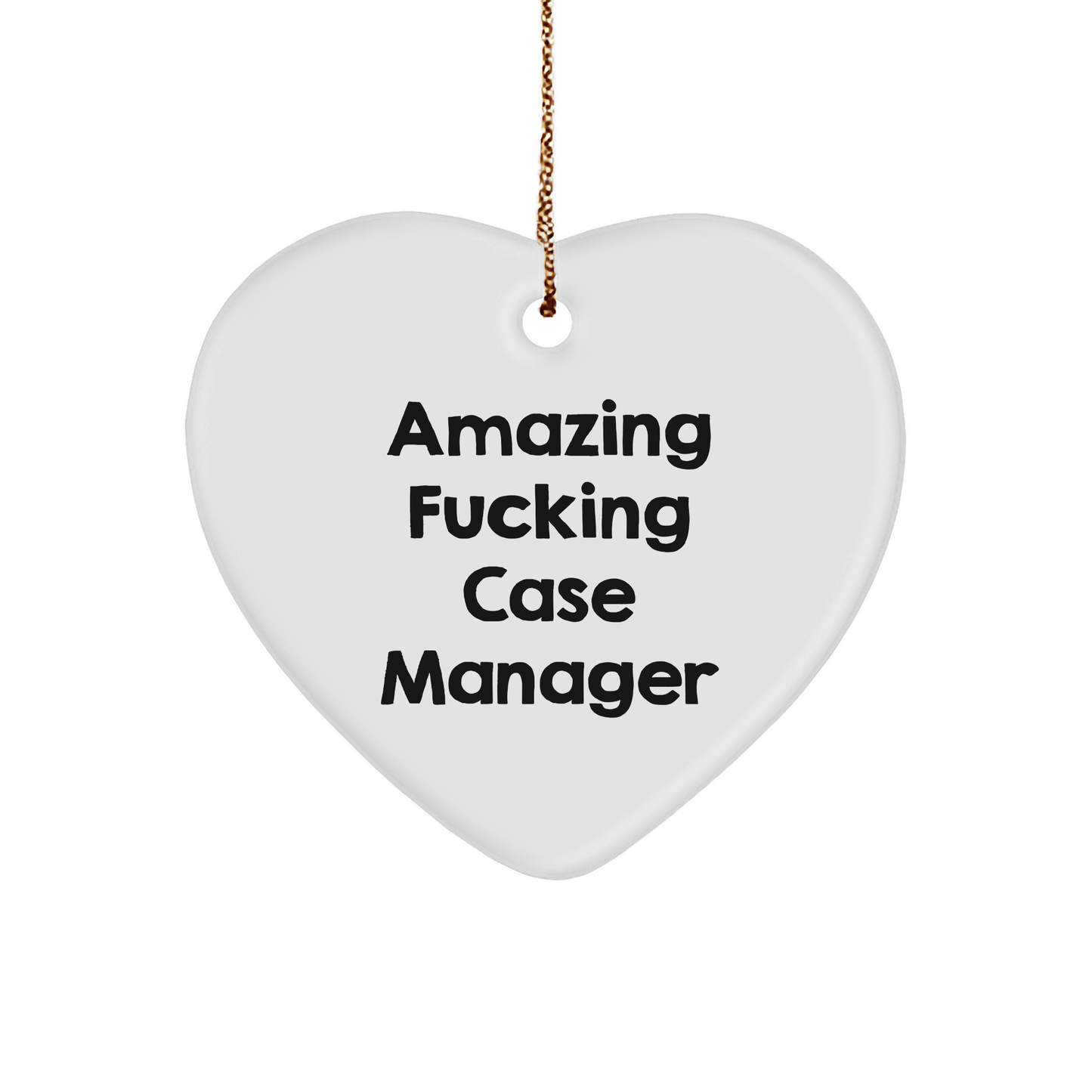 Case Manager Heart Ornament | Amazing F--ing Case Manager | Case Manager Christmas Unique Gifts from Santa to Case Manager - Image 1