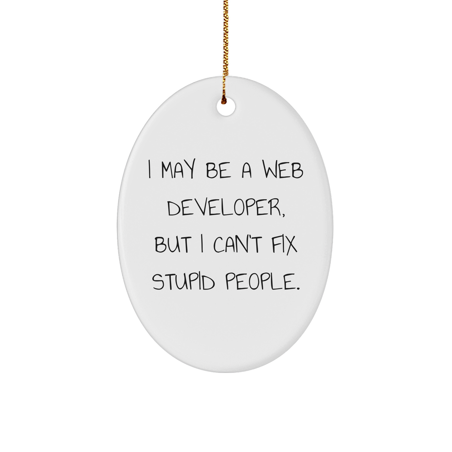 Funny Web Developer Gifts from Friends to Coworkers - 'I May Be A Web Developer, But...' Oval Ornament for Christmas Unique Gifts - Image 1