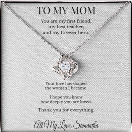 “To My Mom – Everything I Am" Necklace (Personalized Gift from Daughter)