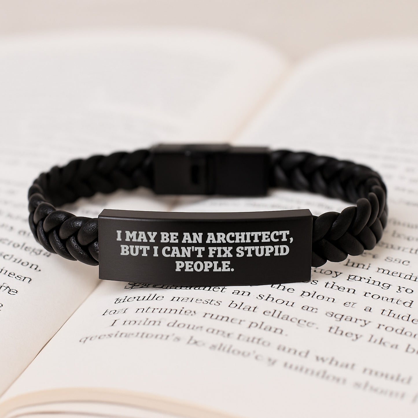 Architect Gifts Funny Quote Interlaced Leather Bracelet for Men Women Friends Family, I May Be An Architect, But I Can't Fix Stupid People., Graduation Unique Gifts from Family to Son Daughter - Image 3