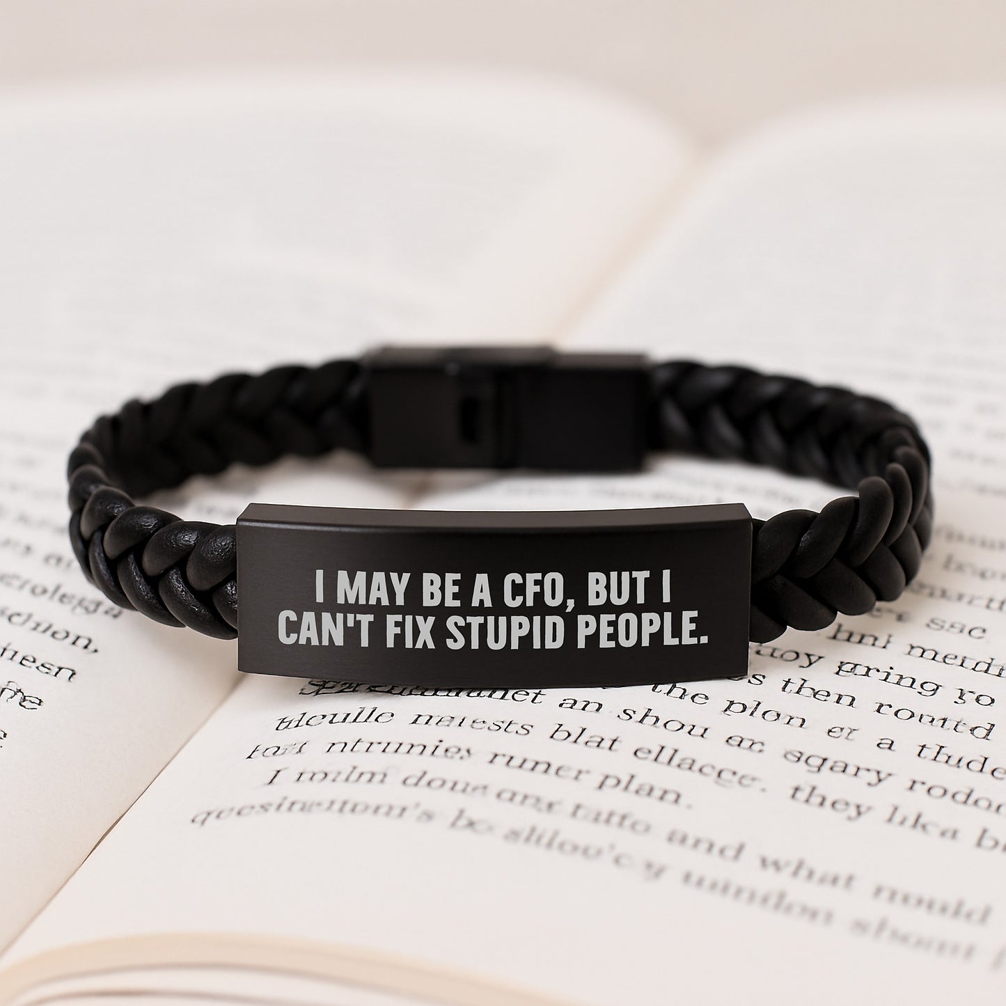 CFO Gifts, Funny Quote Interlaced Leather Bracelet, Gifts from Men to CFO Friends, Unique Graduation Unique Gifts - Image 3