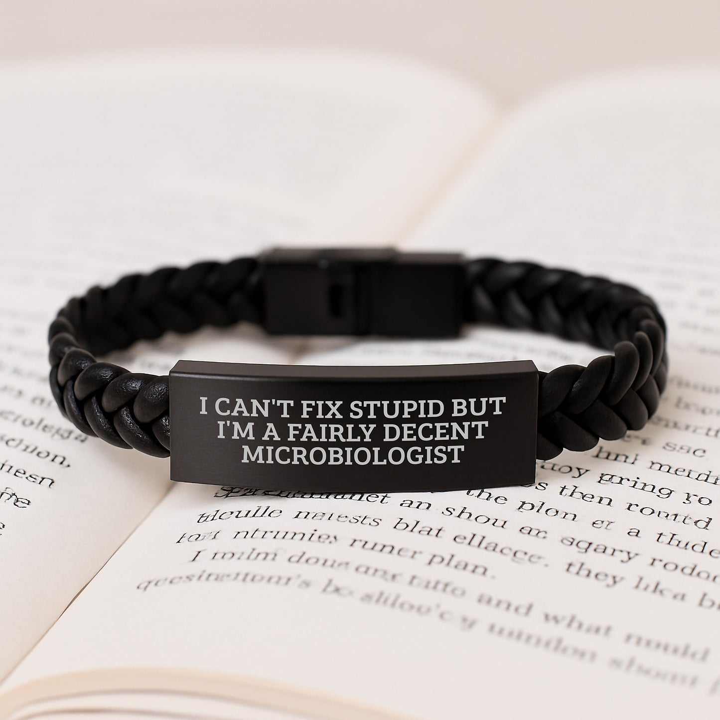 Funny Microbiologist Gifts from Mom for Microbiologists, Interlaced Leather Bracelet, Mother's Day Unique Ideas - Image 3
