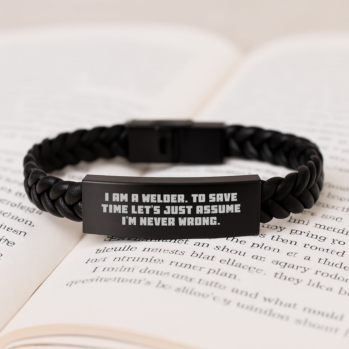 Funny Welder Gifts for Men - Interlaced Leather Bracelet from Friends - Inspiring Graduation Unique Gifts for Welder Coworkers - Image 3
