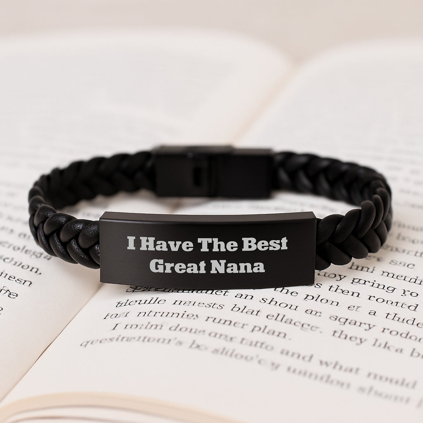 Funny Nana Gifts from Men, Unique Interlaced Leather Birthdays for Her, 'I Have The Best Great Nana' Quote, 7.87 inches Long, Stainless Steel and PU Leather - Image 3