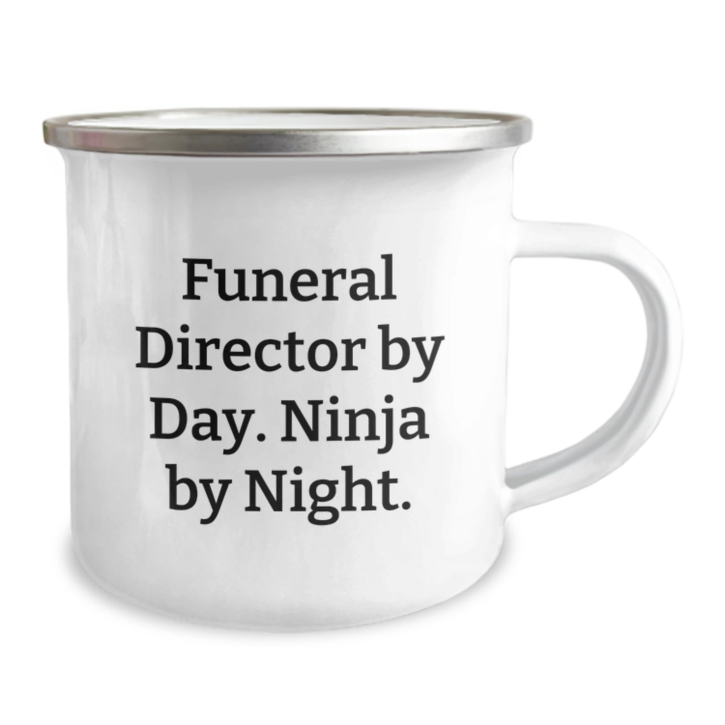 Funeral Director Christmas Mugs by Gifts from Family for Men with Funny Quote - 'Funeral Director By Day. Ninja By Night.' - Image 2