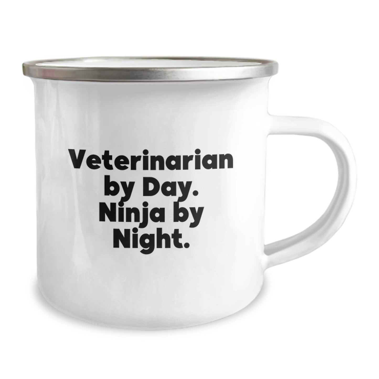 Funny Veterinarian Gifts for Men, 'Veterinarian By Day. Ninja By Night.' Camping Mug, Unique Christmas Memorable Presents for Coworkers - Image 2