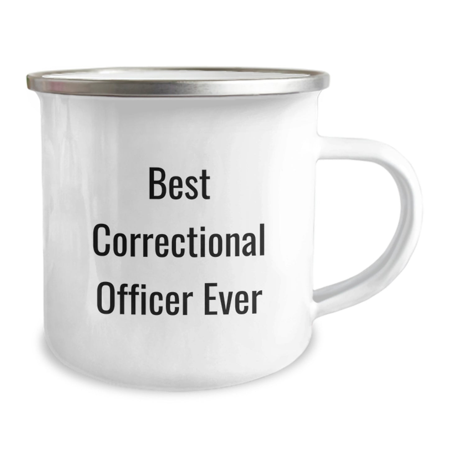 Funny Correctional Officer Gifts from Friends - Best Correctional Officer Ever Camping Mug - Correctional Officer Unique Christmas Unique Gifts - 12 oz Stainless Steel Enamel Finish - Image 2