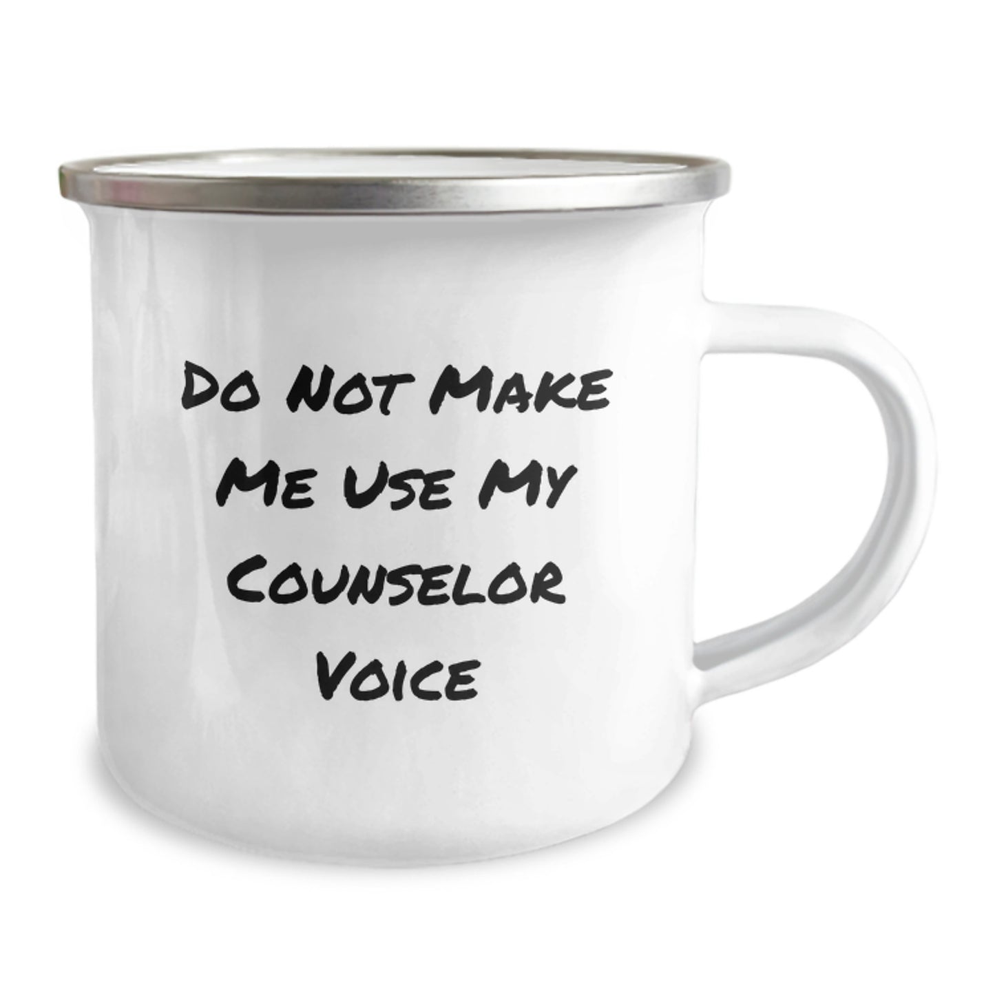 Counselor Gifts from Friends - Funny Graduation Unique Gifts for Counselor - Camping Mug 'Do Not Make Me Use My Counselor Voice' - Image 2
