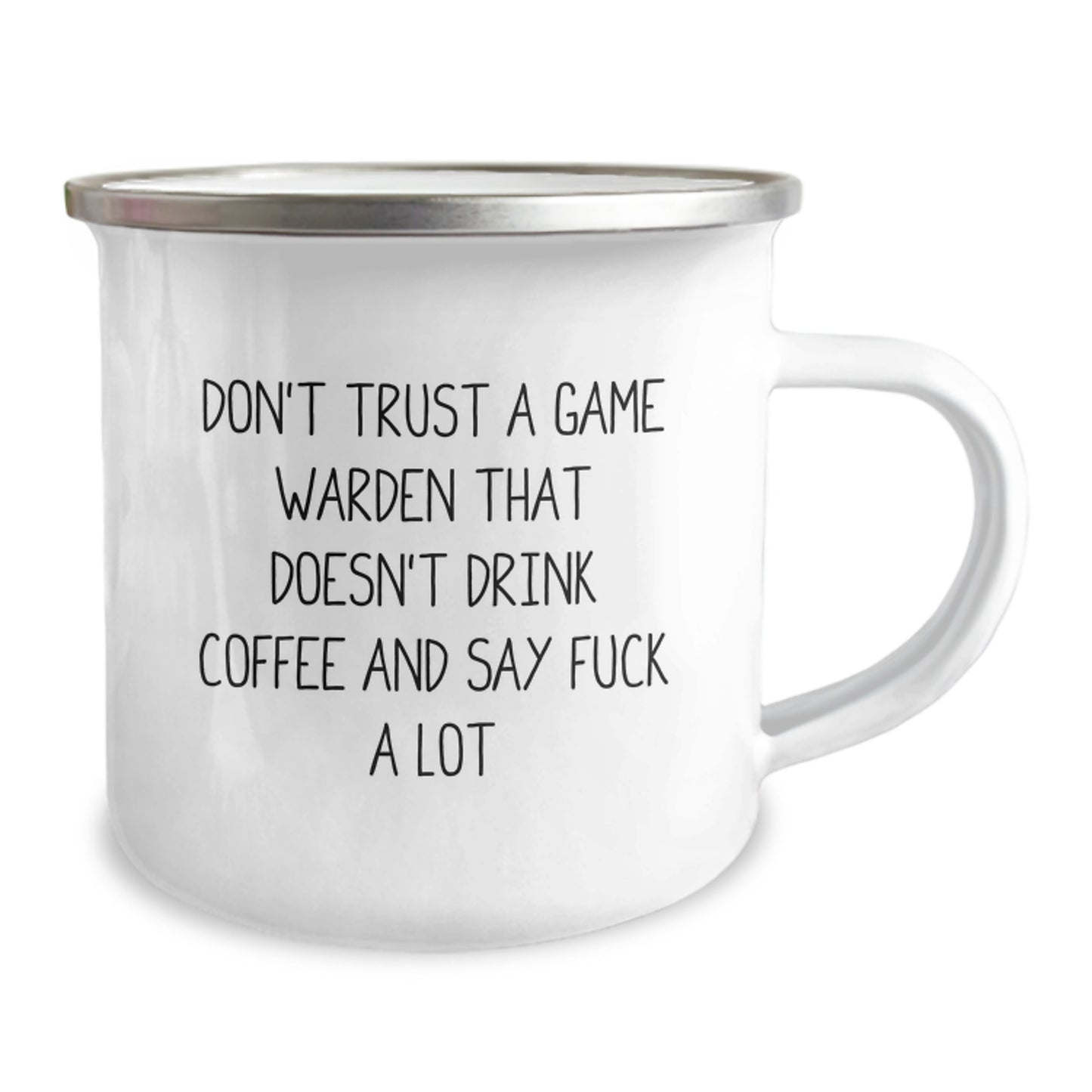 Funny Game Warden Gifts from Men, Unique Christmas Unique Gifts for Game Wardens, Camping Mug with Don't Trust A Game Warden That Doesn't Drink Coffee And Say 'F--k' A Lot Quote - Image 2