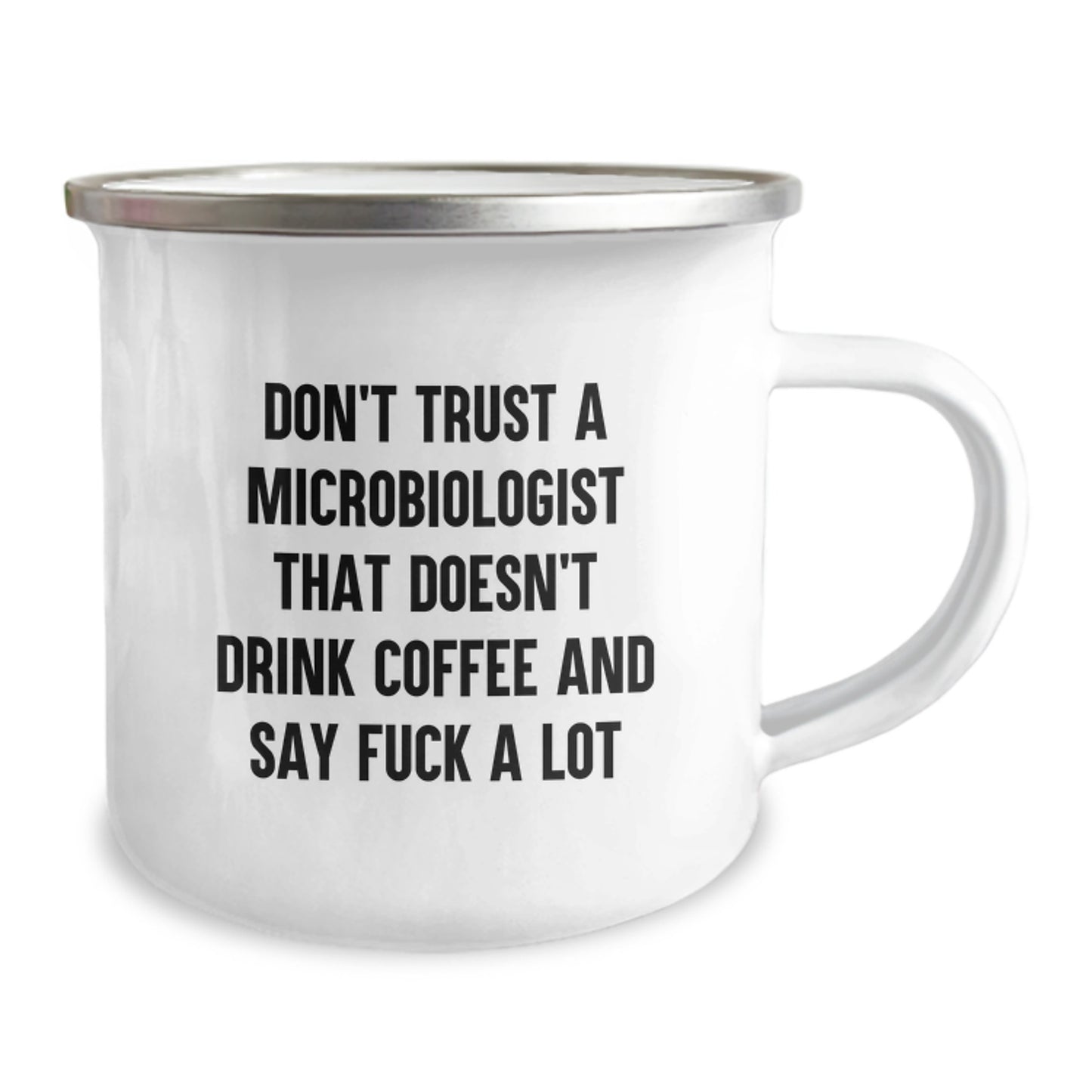 Funny Microbiologist Gifts for Him, Unique Christmas Unique Gifts from Friends, Camping Mug with Don't Trust A Microbiologist That Doesn't Drink Coffee - Image 2