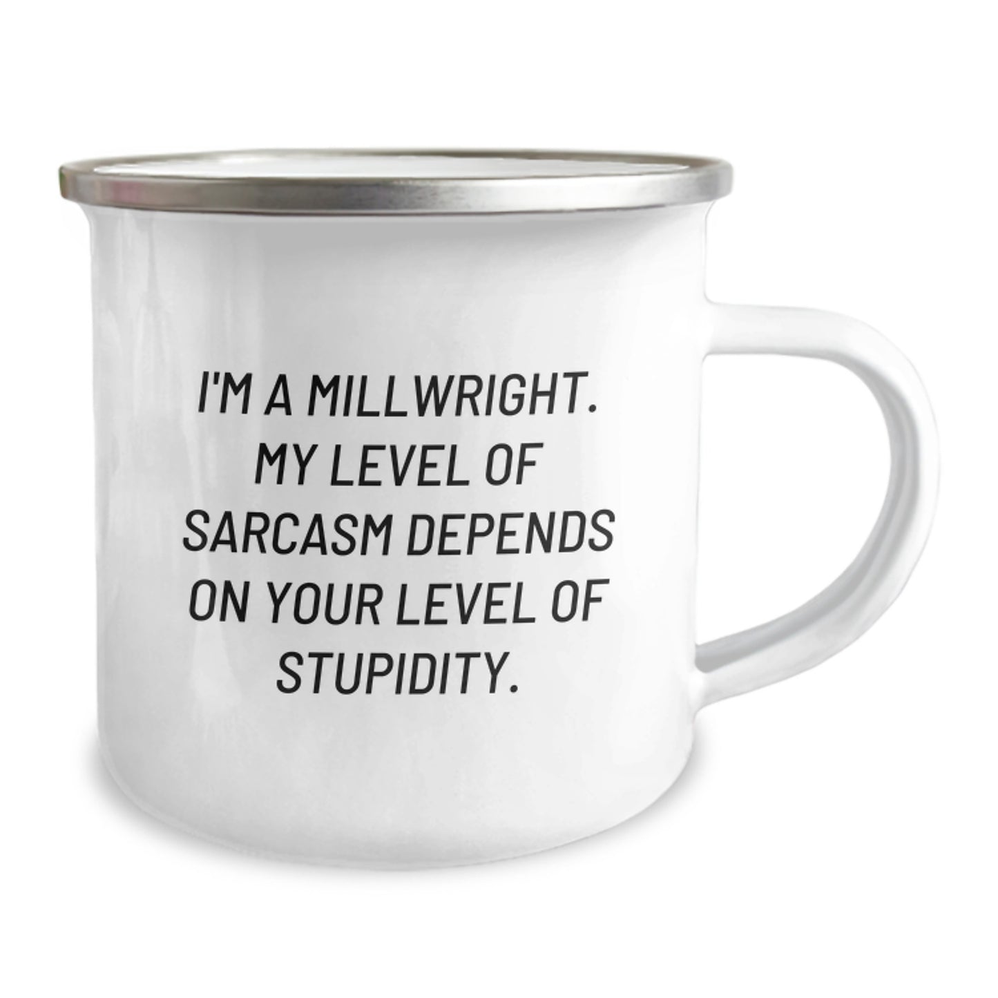 Funny Millwright Gifts from Men to Women, Unique Mother's Day Unique Gifts for Dad, Camping Mug for Millwright Enthusiasts, Sarcasm Level Dependent on Stupidity - Image 2