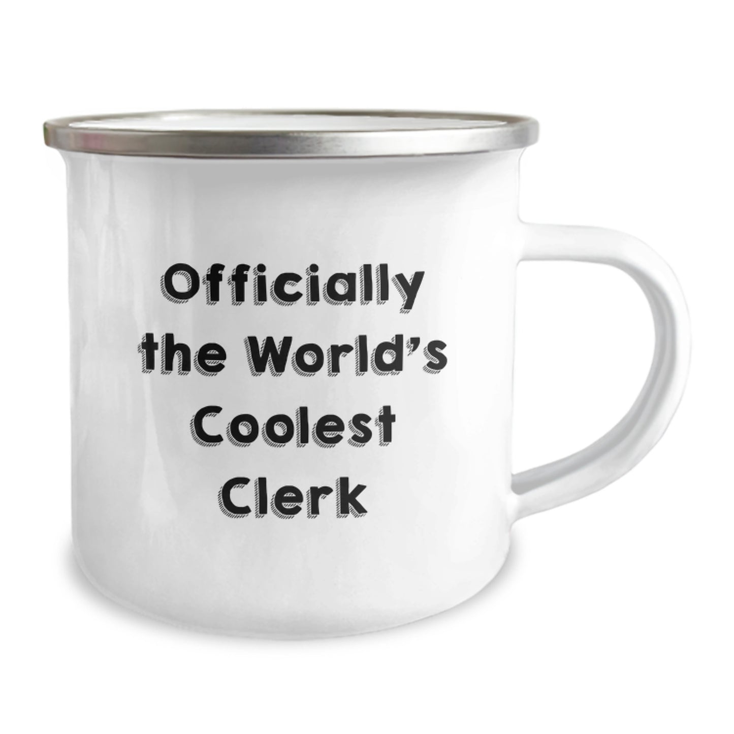 The Coolest Clerk Valentine's Gifts from Friends - 'Officially The World's Coolest Clerk' Funny Camping Mug - Image 2