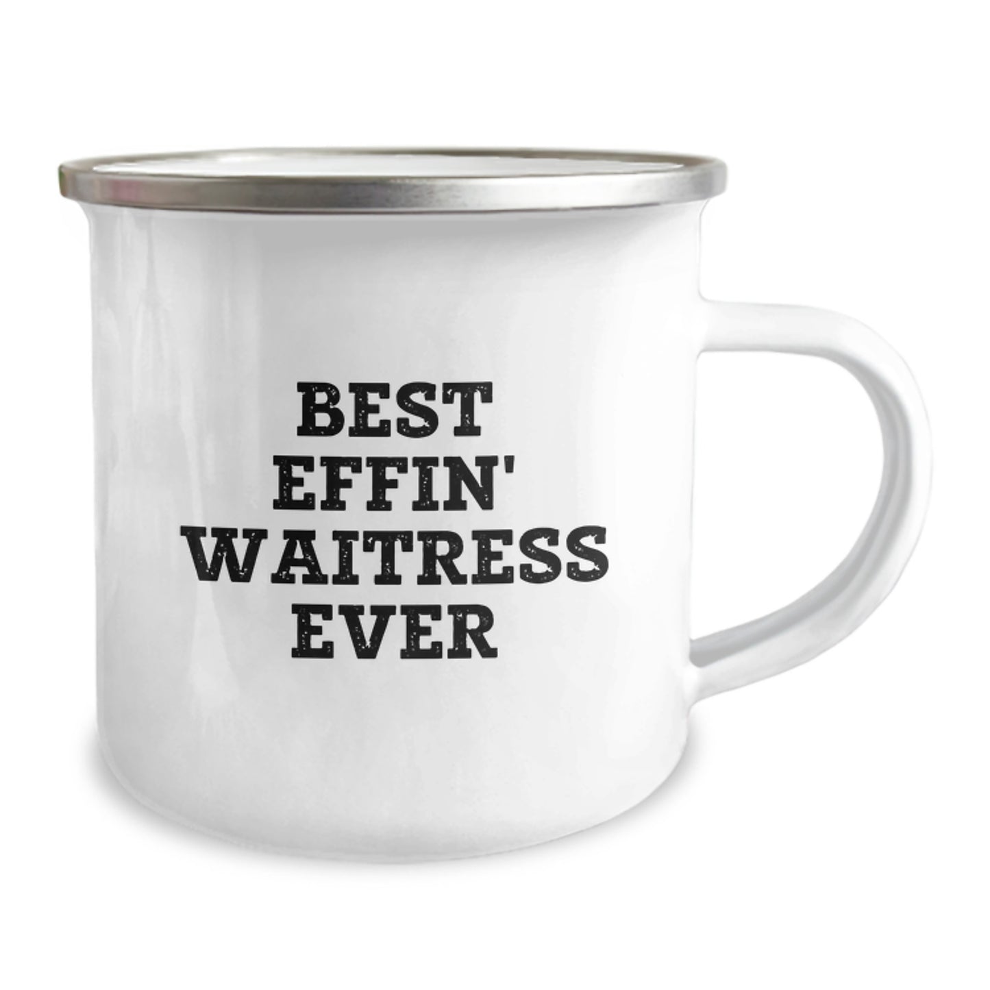 Funny Waitress Gifts from Men, Best Effin' Waitress Ever Camping Mug for Valentine's Unique Gifts - Image 2