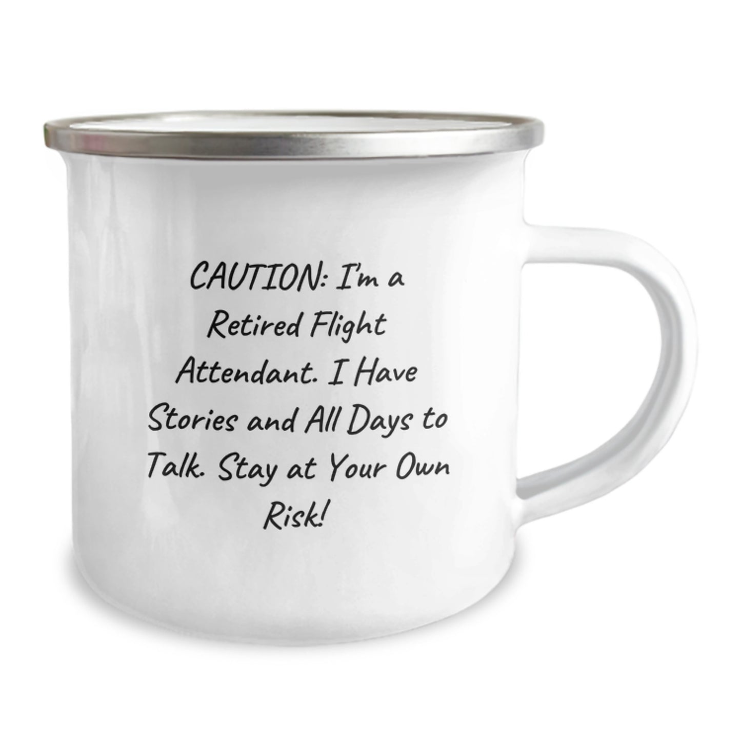 Flight Attendant Gifts from Friends - Funny Camping Mug with Quote, 12 oz Stainless Steel with Enamel Finish, Perfect for Graduation - Gifts for Flight Attendants - Image 2