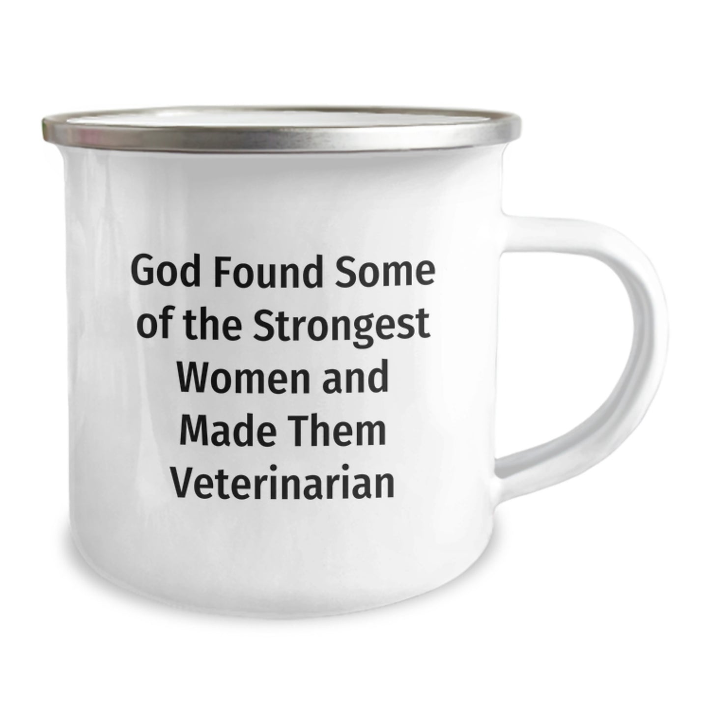 Funny Veterinarian Gifts for Women, Camping Mug, Unique Christmas Memorable Presents from Friends to Coworkers, 'God Found Some Of The Strongest Women And Made Them Veterinarian' Quote - Image 2