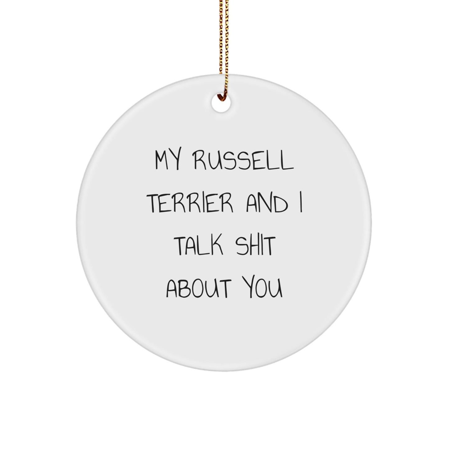 Russell Terrier Dog Lovers Funny Circle Ornament Gifts from Friends for Christmas - Image 1