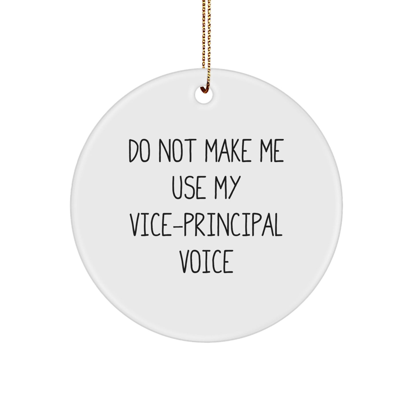 Funny Vice-principal Gifts for Christmas - 'Do Not Make Me Use My Vice-principal Voice' Circle Ornament for Family, Friends, or Coworkers - Image 1