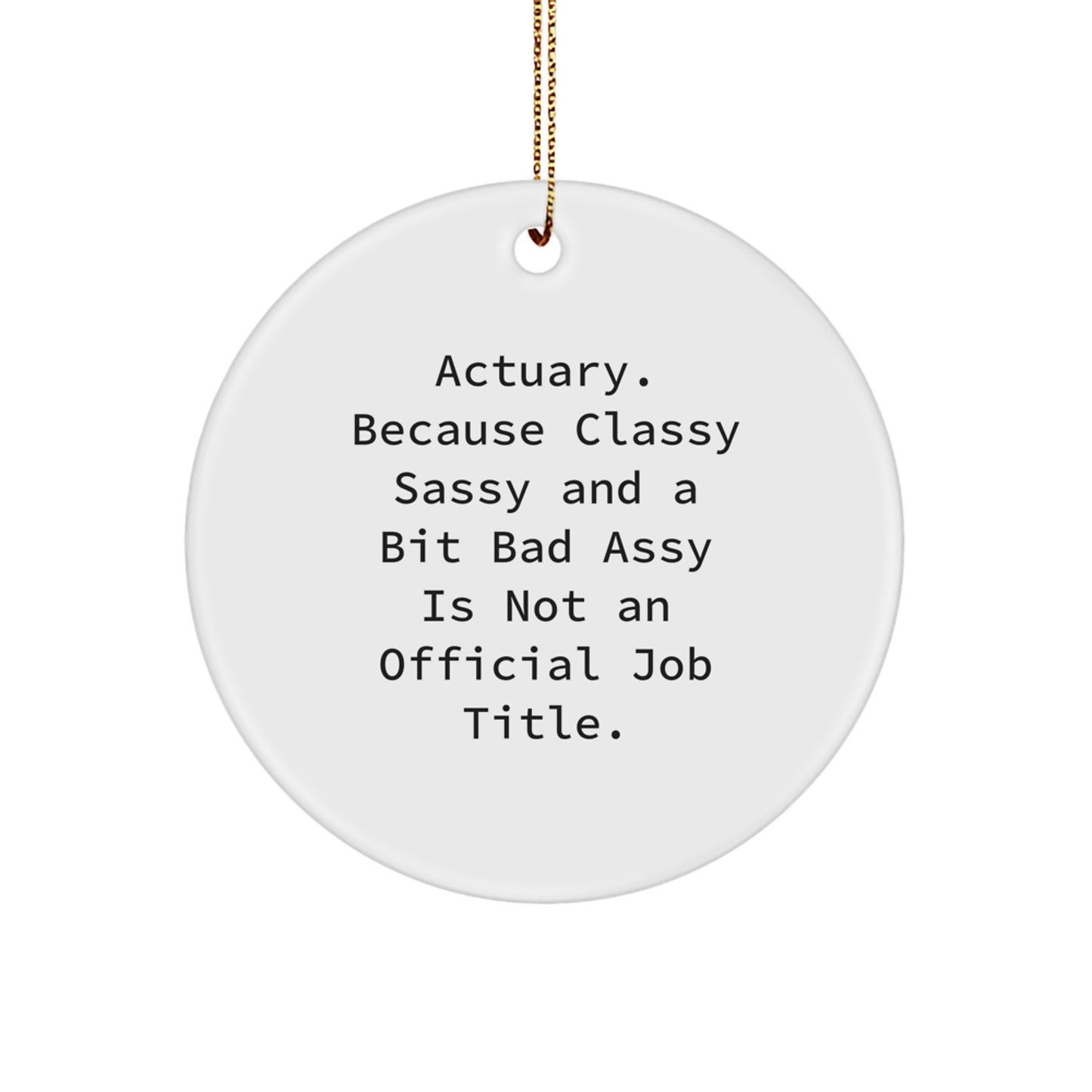 Actuary Gifts from Gifts for Actuary Friends - Funny Quote Circle Ornament, Christmas Unique Actuary Ornaments, 2.75 - Image 1