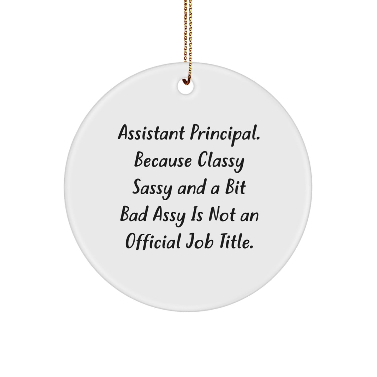 Funny Assistant Principal Gifts, Circle Ornament, Gifts from Men, Women, or Coworkers, for Assistant Principal, Christmas Unique Gifts, Decorations - Image 1