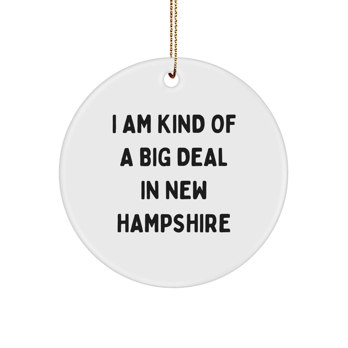 'I Am Kind Of A Prime Selection In New Hampshire' Circle Ornament, New Hampshire Gifts, Christmas Unique Gifts from Friends to Family - Image 1
