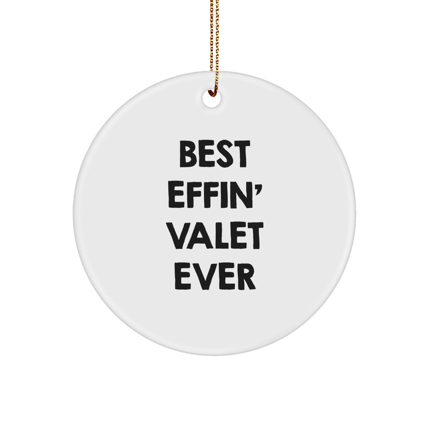Funny Valet Gifts from Men for Christmas Unique Circle Ornament - Image 1