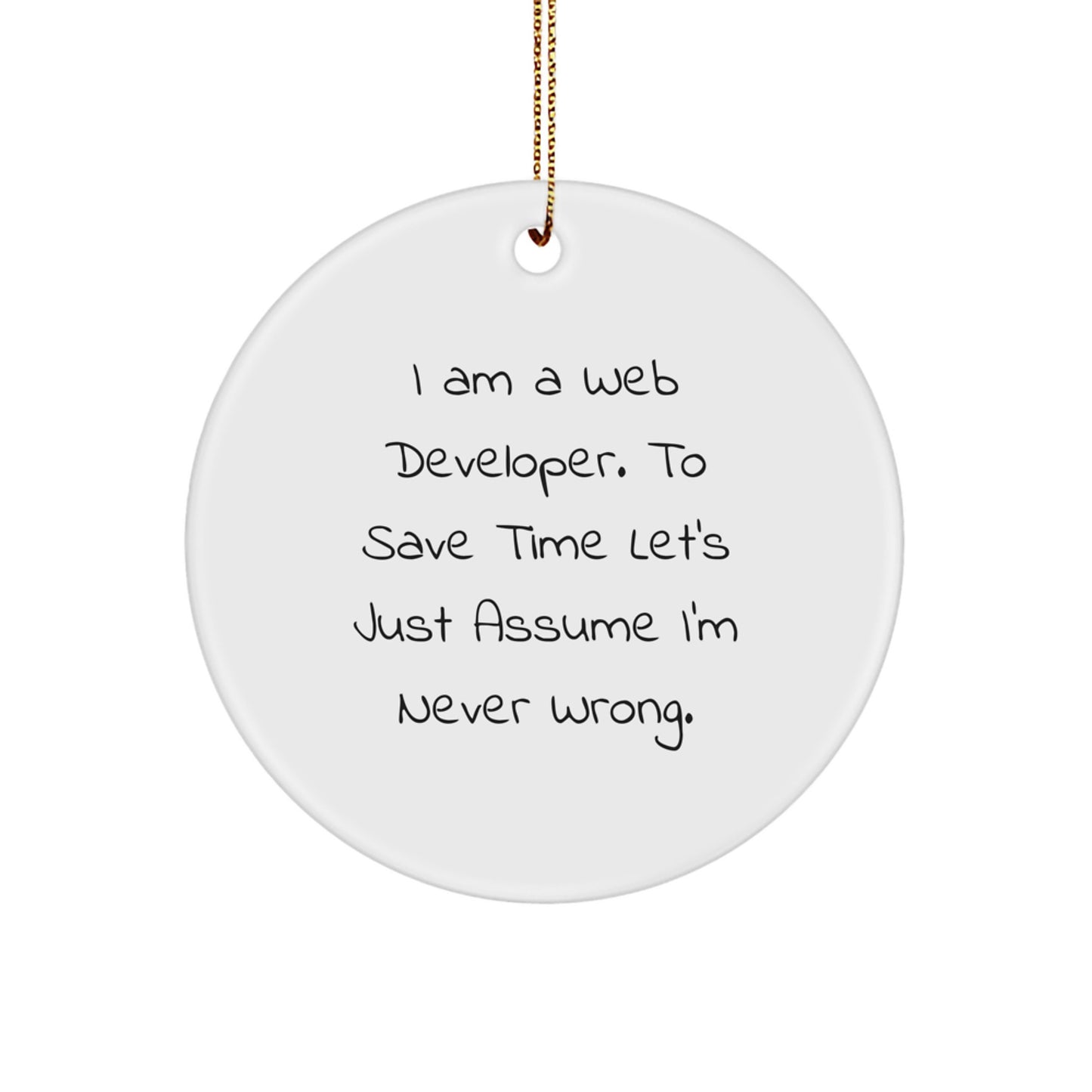 Funny Web Developer Circle Ornament for Christmas Unique Gifts from Men - Image 1