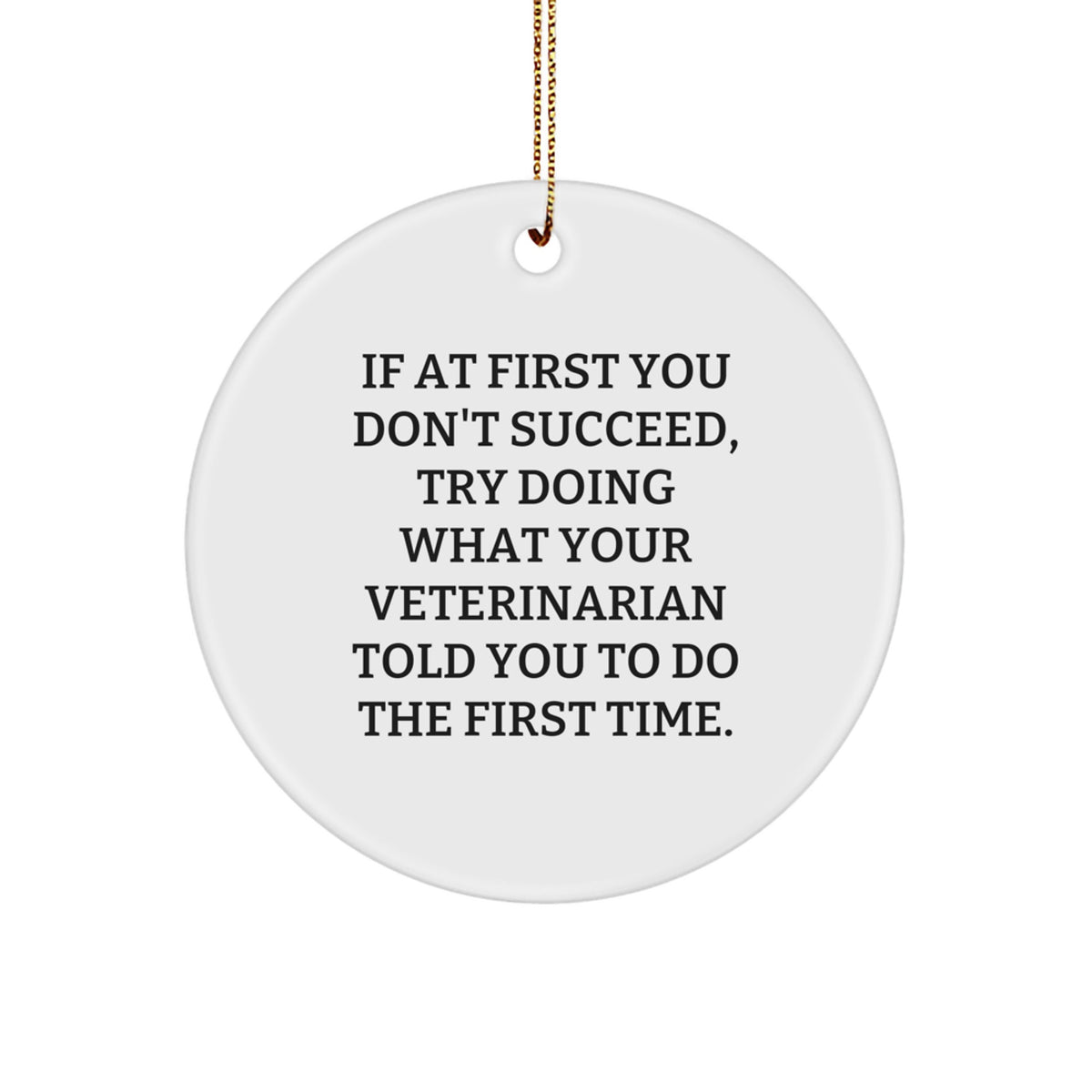 Funny Veterinarian Gift, Circle Ornament for Christmas Unique Gifts from Friends to Veterinarian, Inspirational Quote - Image 1