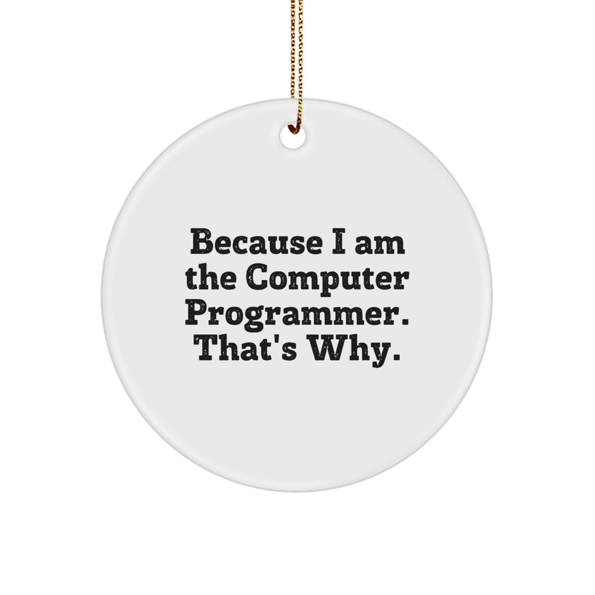 Essential Bold Computer Programmer Circle Ornament Gift for Neighbors - Image 1