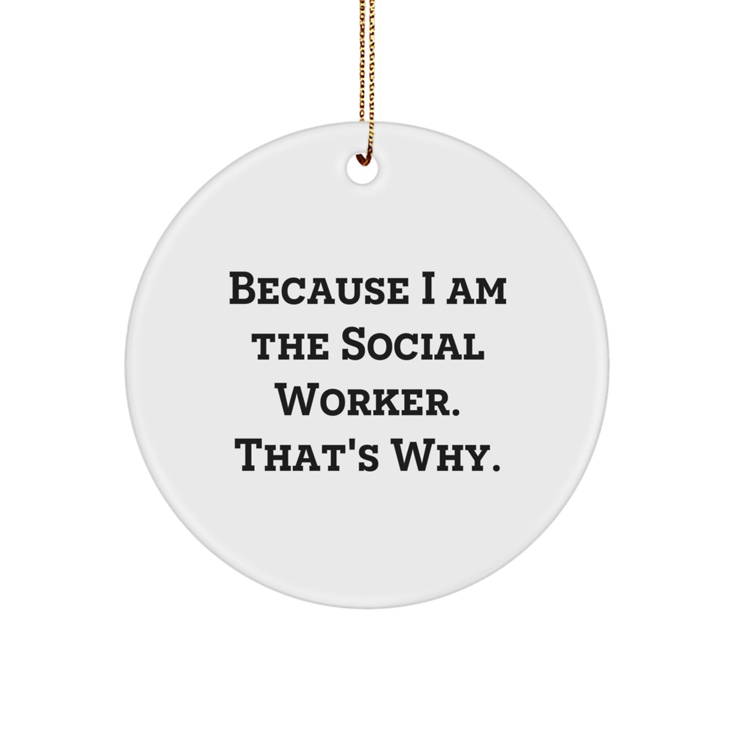 Bold Social Worker Novelty Christmas Ornament Gift for Friends - Image 1