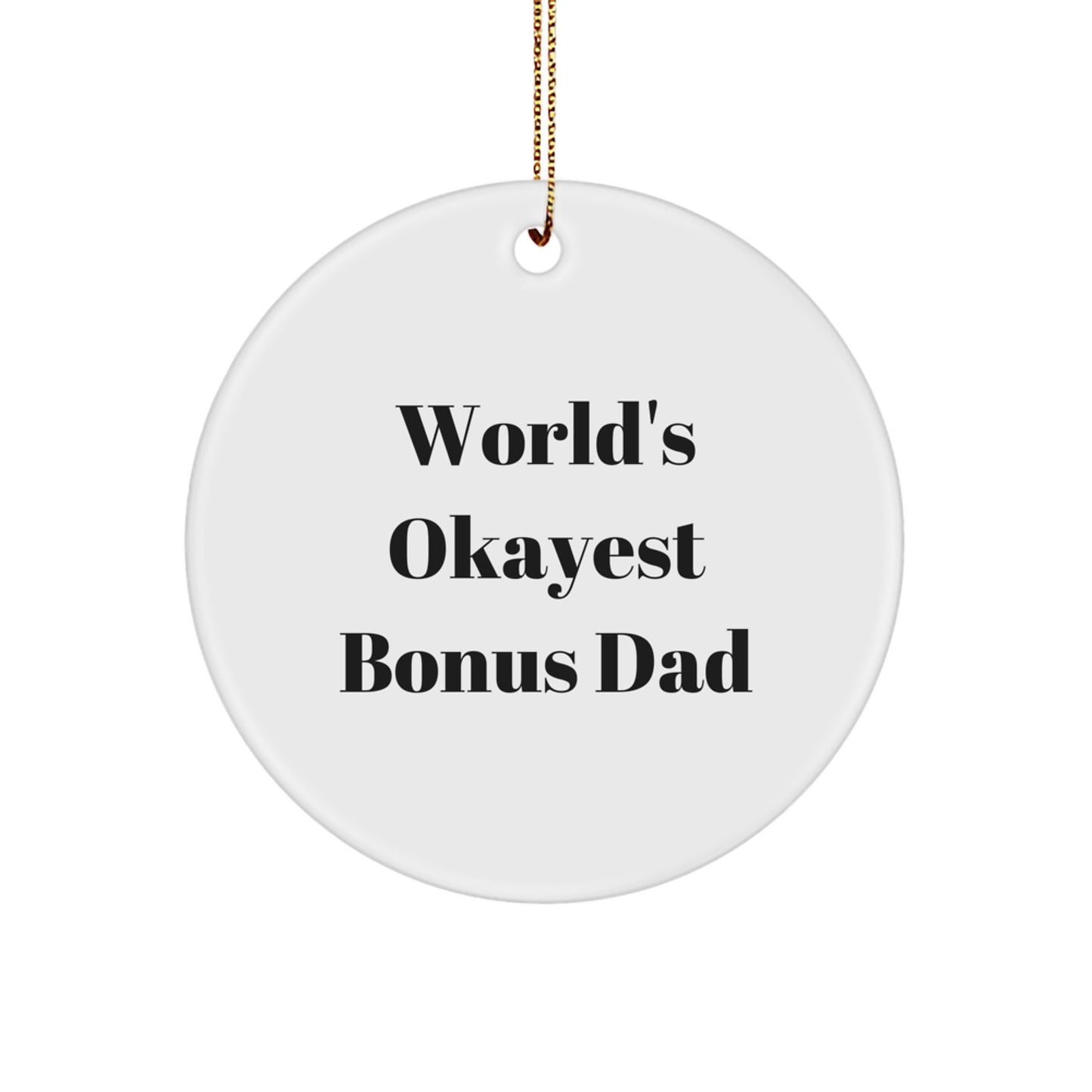Bonus Dad Keepsake Bright Vibrant Christmas Ornament for Him Gift - Image 1